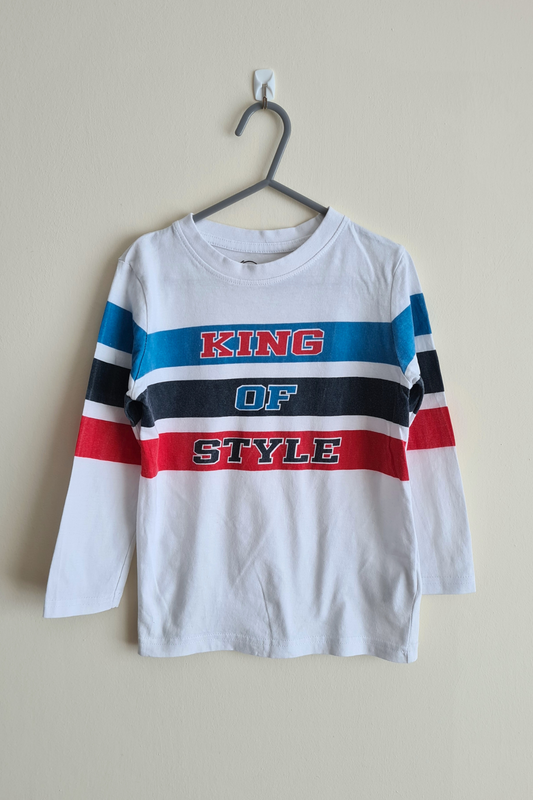 4–5 Jahre – King Of Style Weißes T-Shirt (kleine Kinder)