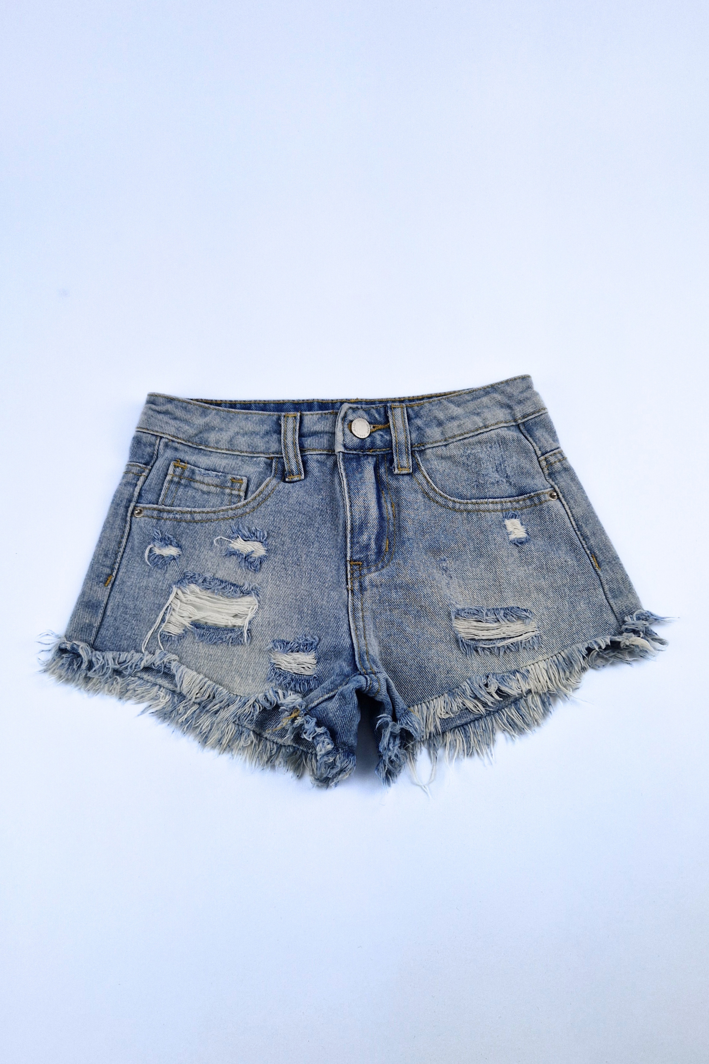 6-7y Distressed Stone Wash Summer Shorts