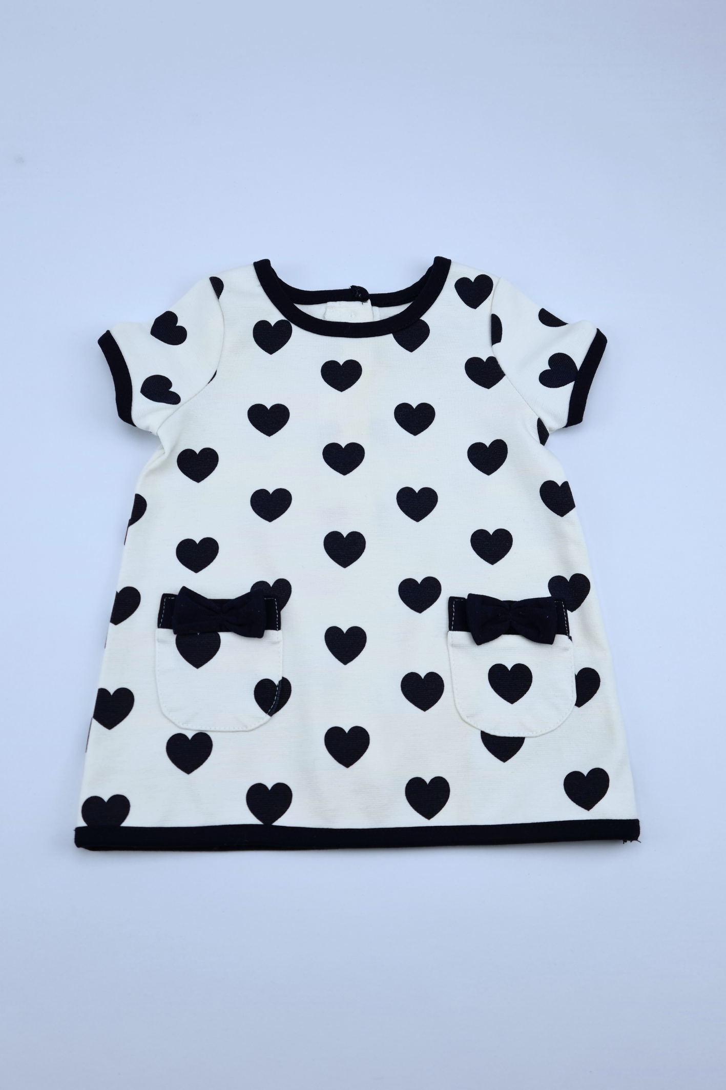 0-3m Queen Of Hearts Navy Dress