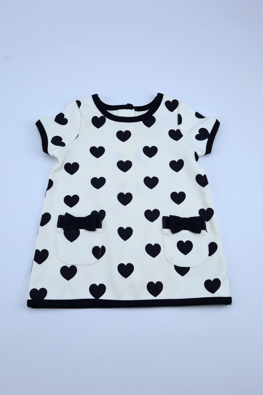 0-3m Queen Of Hearts Navy Dress