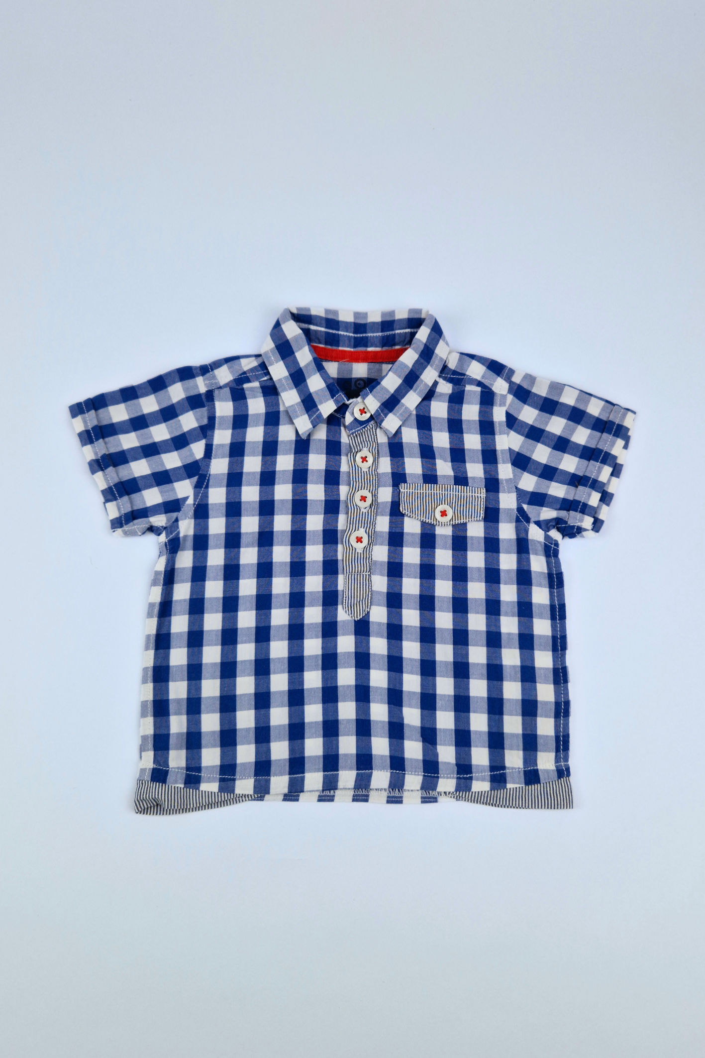 0-3m Matalan Checked Cotton Shirt