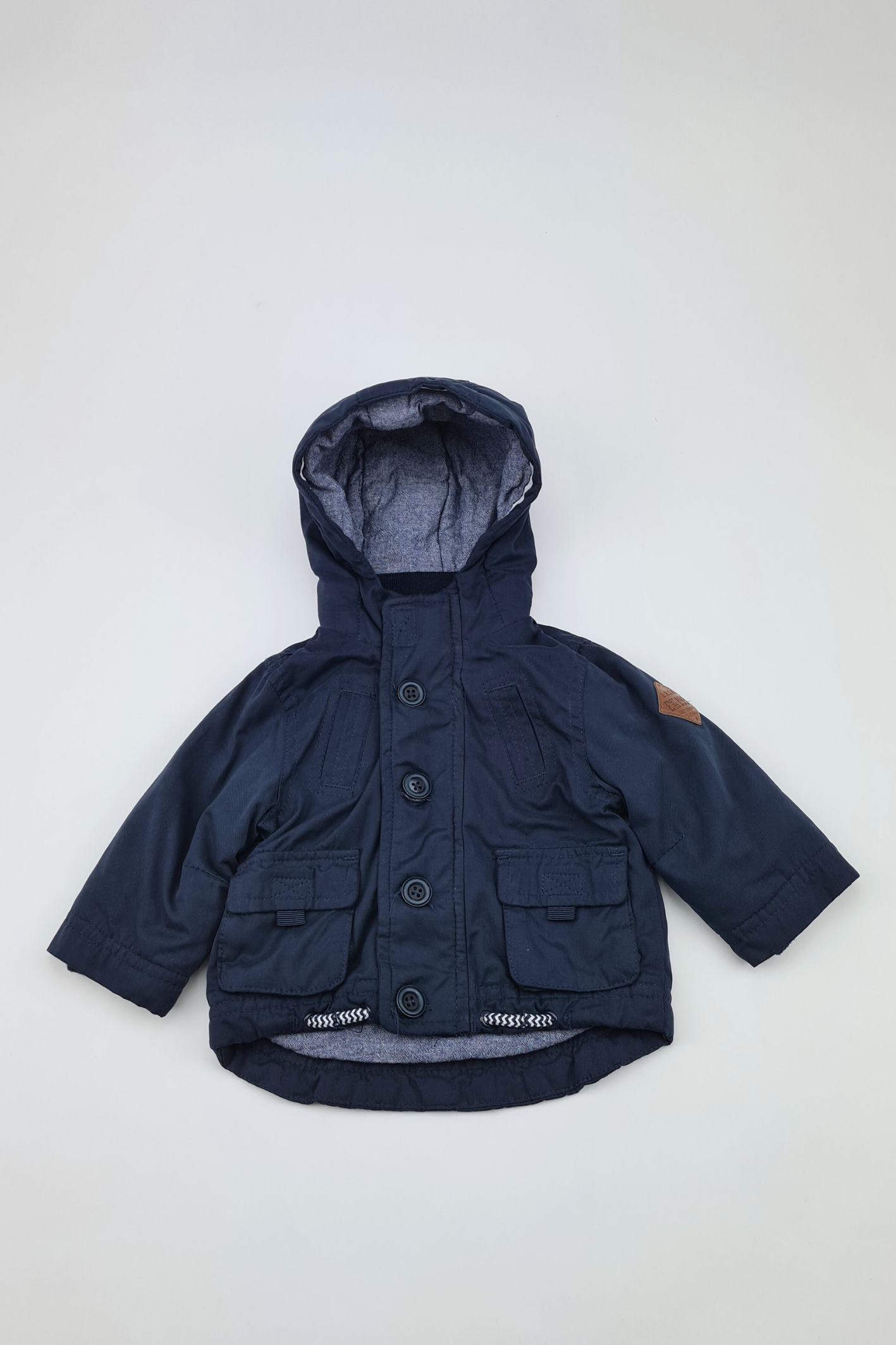 0-3m - Blue Hooded Jacket