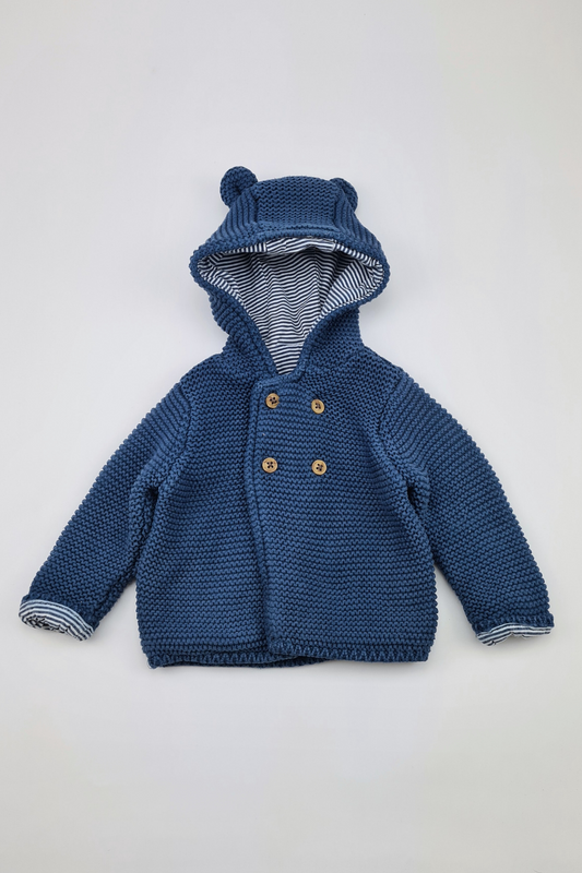 0-3m - Blue Knitted Cardigan (M&S)