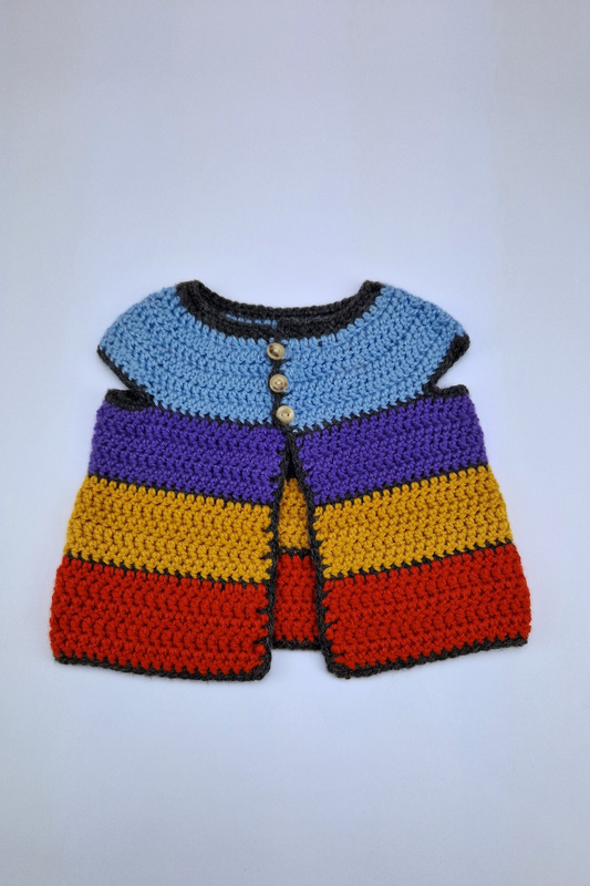 12-18m Crochet Fairy's Multicoloured Sweater Vest