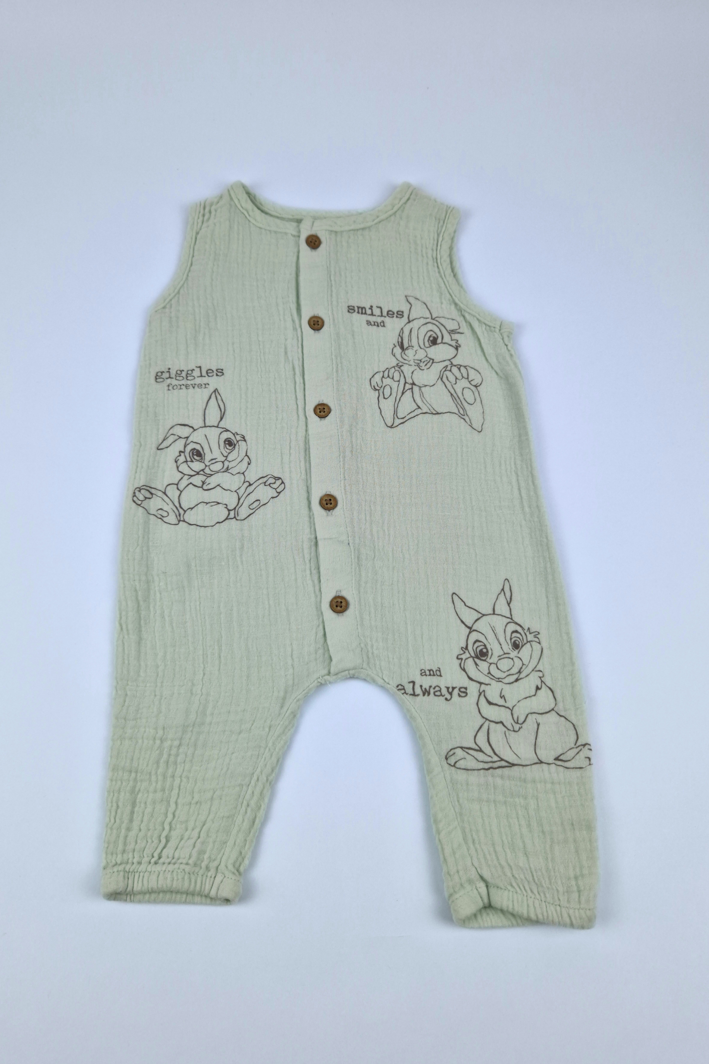 0-3m 'Smiles And Giggles Forever ' Bunny Romper