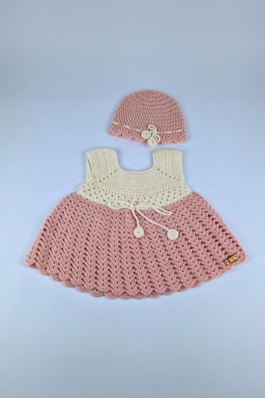 0-3m Crochet Fairy's Dress & Booties Set 