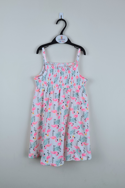 4-5y - Pink Flamingo Print Dress (F&F)