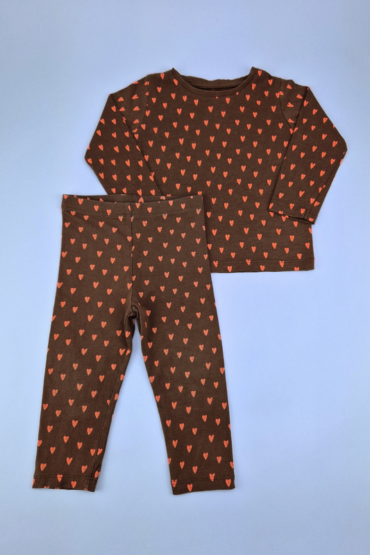 12-18m Matalan Heart Print Pyjama Set