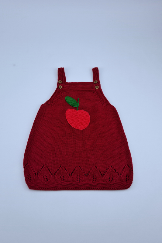 0-3m Apple Red Pinafore Dress