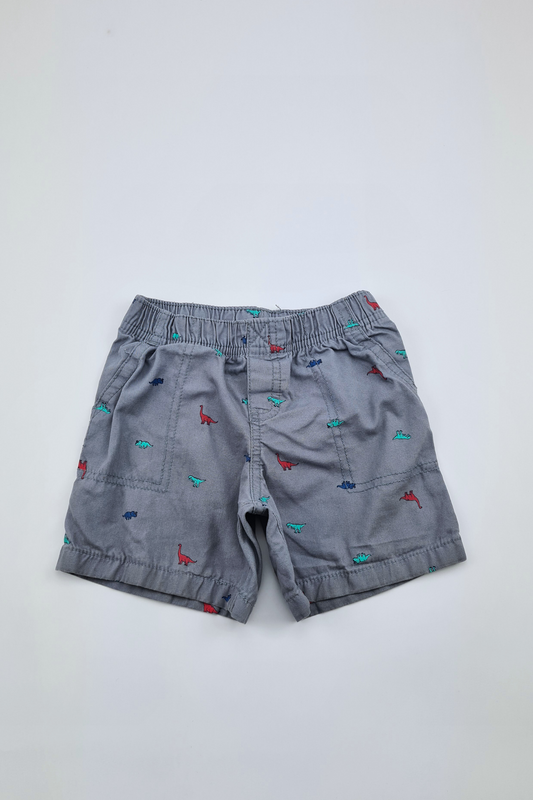 24m - Dinosaur Print Grey Shorts (Carters)