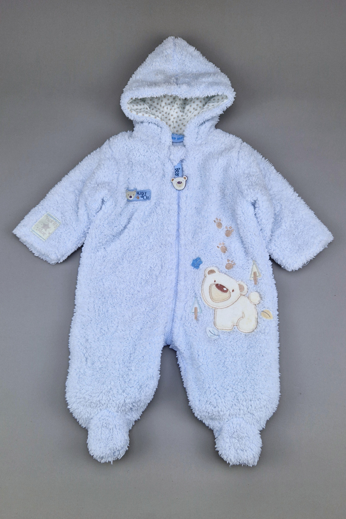 0-3m North Star Fleece Lined Pramsuit 