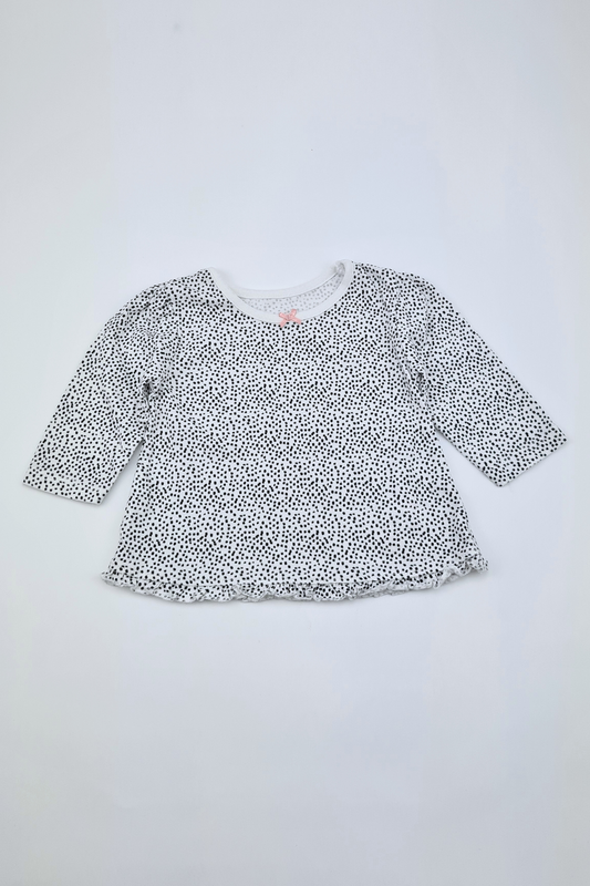 0-3m - Spot All Over Long Sleeve Top