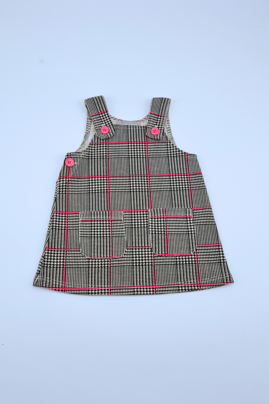 0-3m Pink Checked Dress