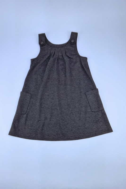 4-5y Charcoal Grey Jersey Stretch Pinafore School Dress