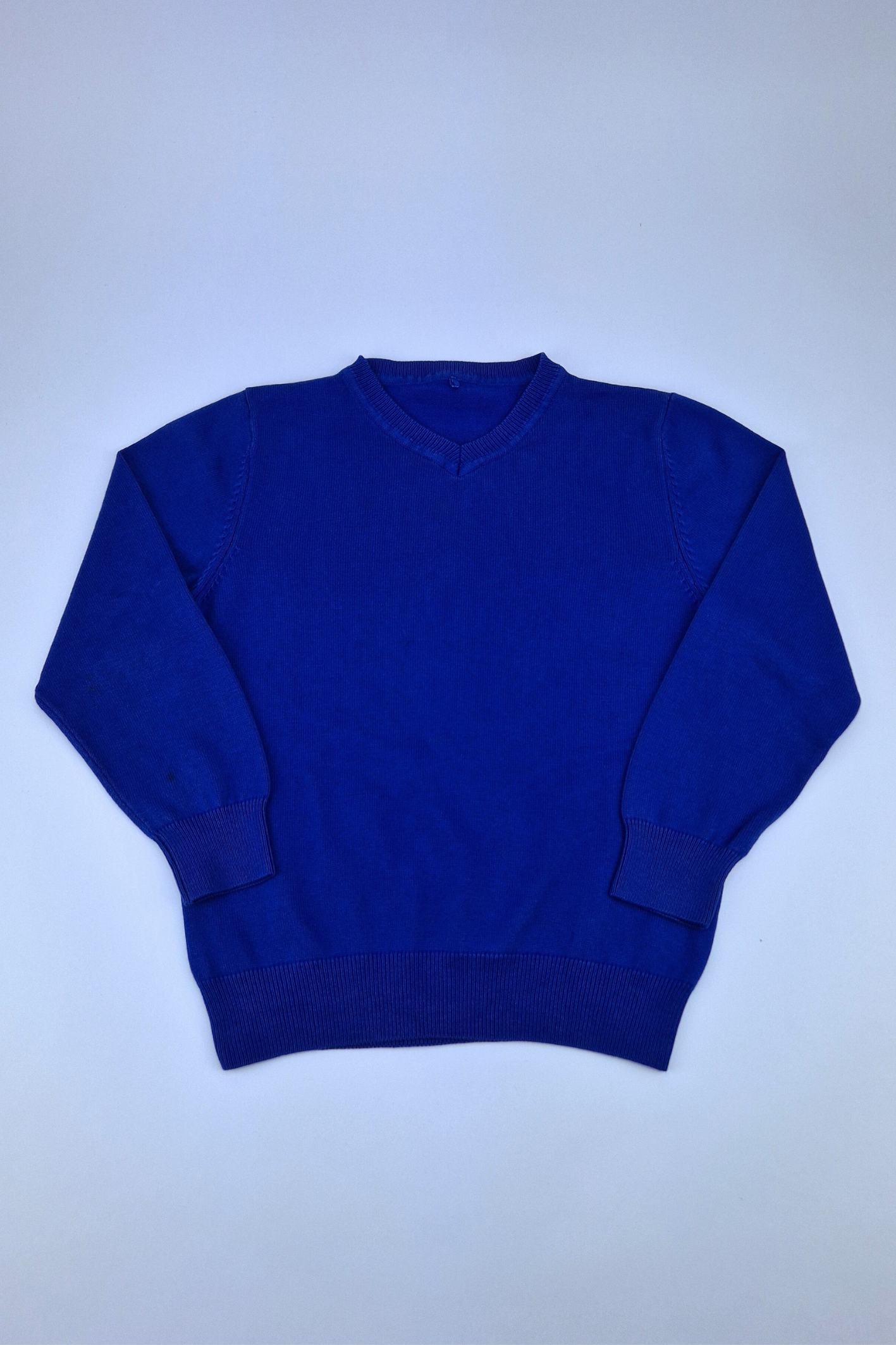 5-6y Blue Knitted School Jumper