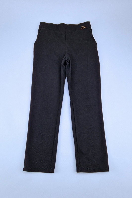 5-6y Black Straight Leg Jersey School Trousers