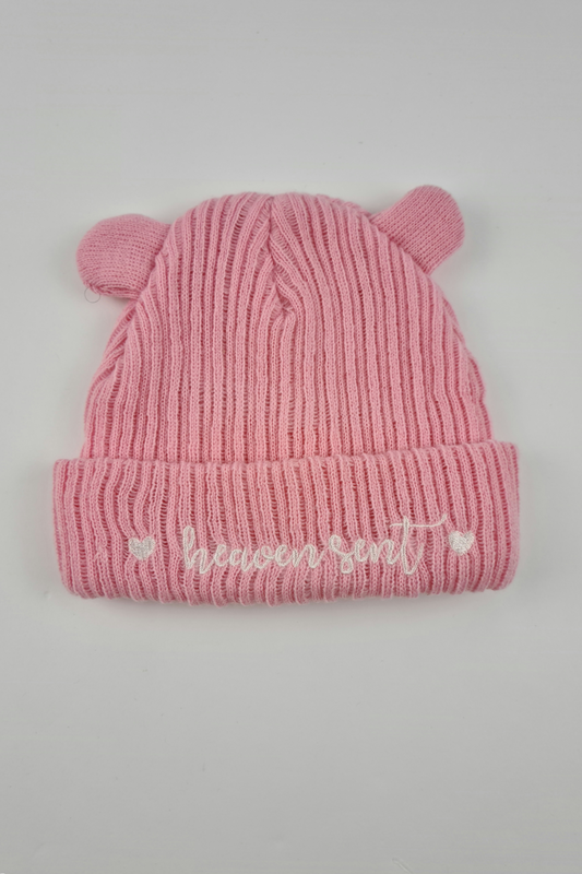 0-6m - 'Heaven Sent' Pink Hat