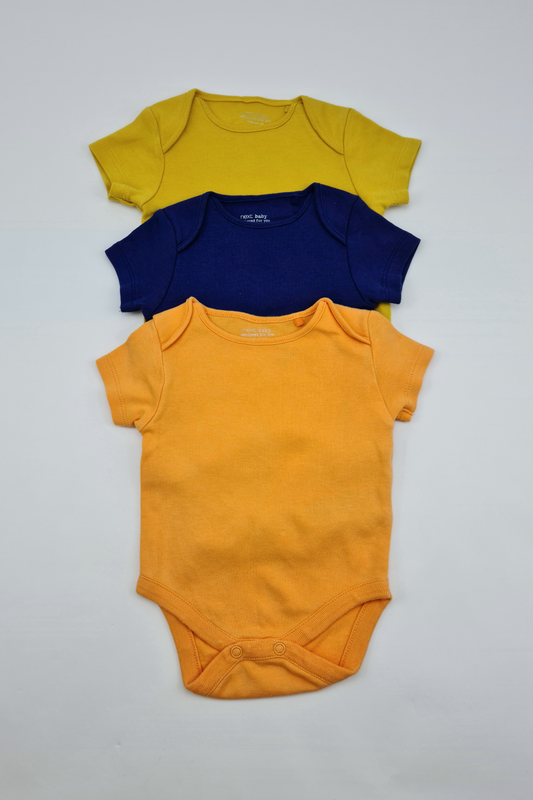 Newborn - 100% Cotton 10lbs/4.5kg Pack Of 3 Bodysuit (Next)
