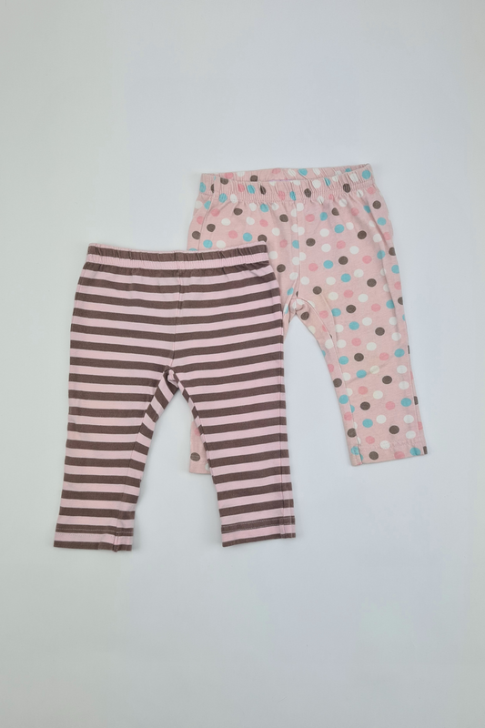 3-6m - Pink & Grey Trouser Pack