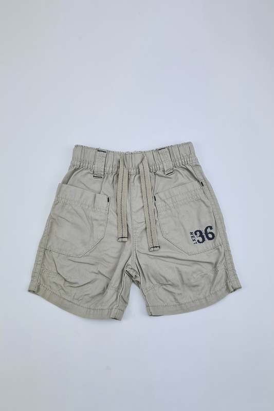 9-12m - Beige Cotton Shorts (Next)