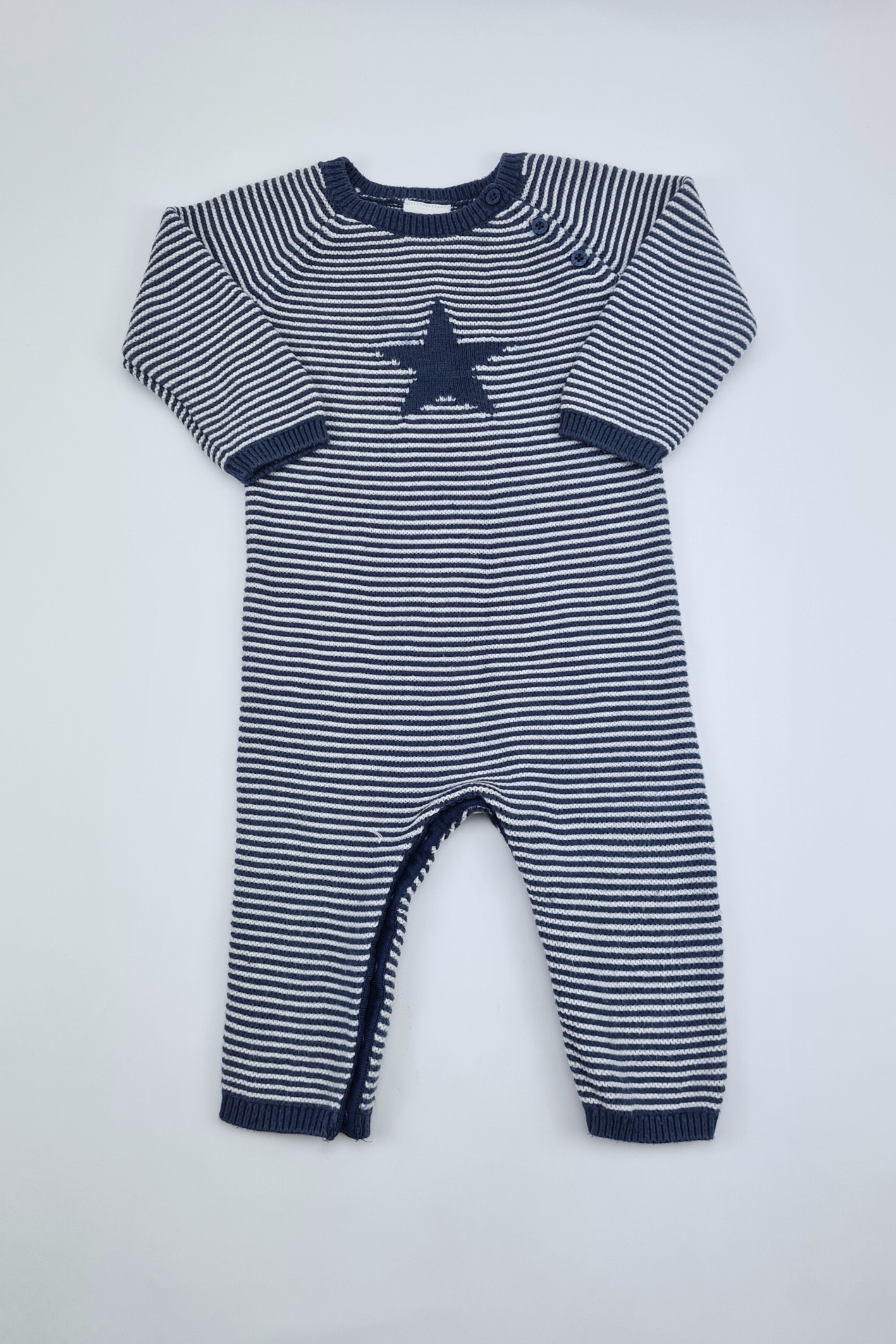 9-12m - Next Star Striped Knitted Romper 