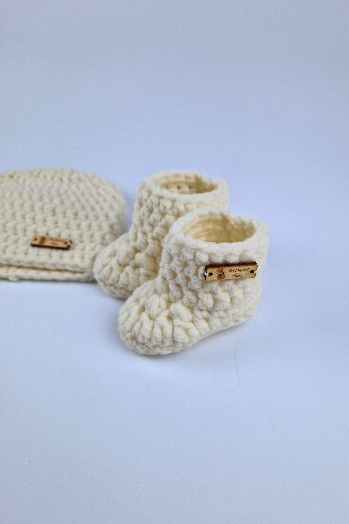 Crochet Fairy's Newborn Beanie & Booties Set