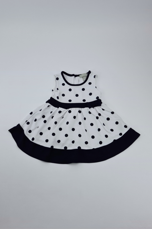 3-6m - White Polka Dot Dress (Primark)