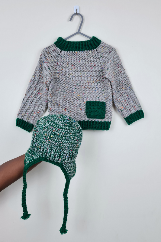 5-6y - Knitted Sweater & Beenie