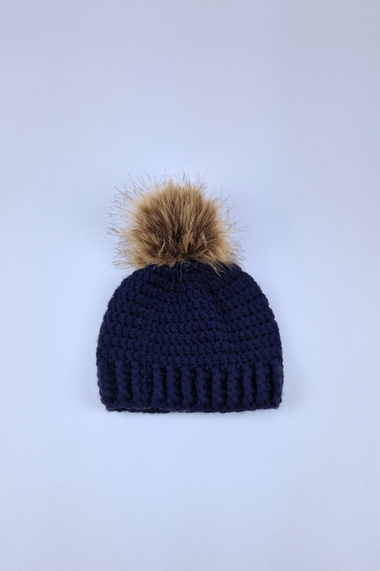 0-3m Crochet Fairy's Navy Beanie