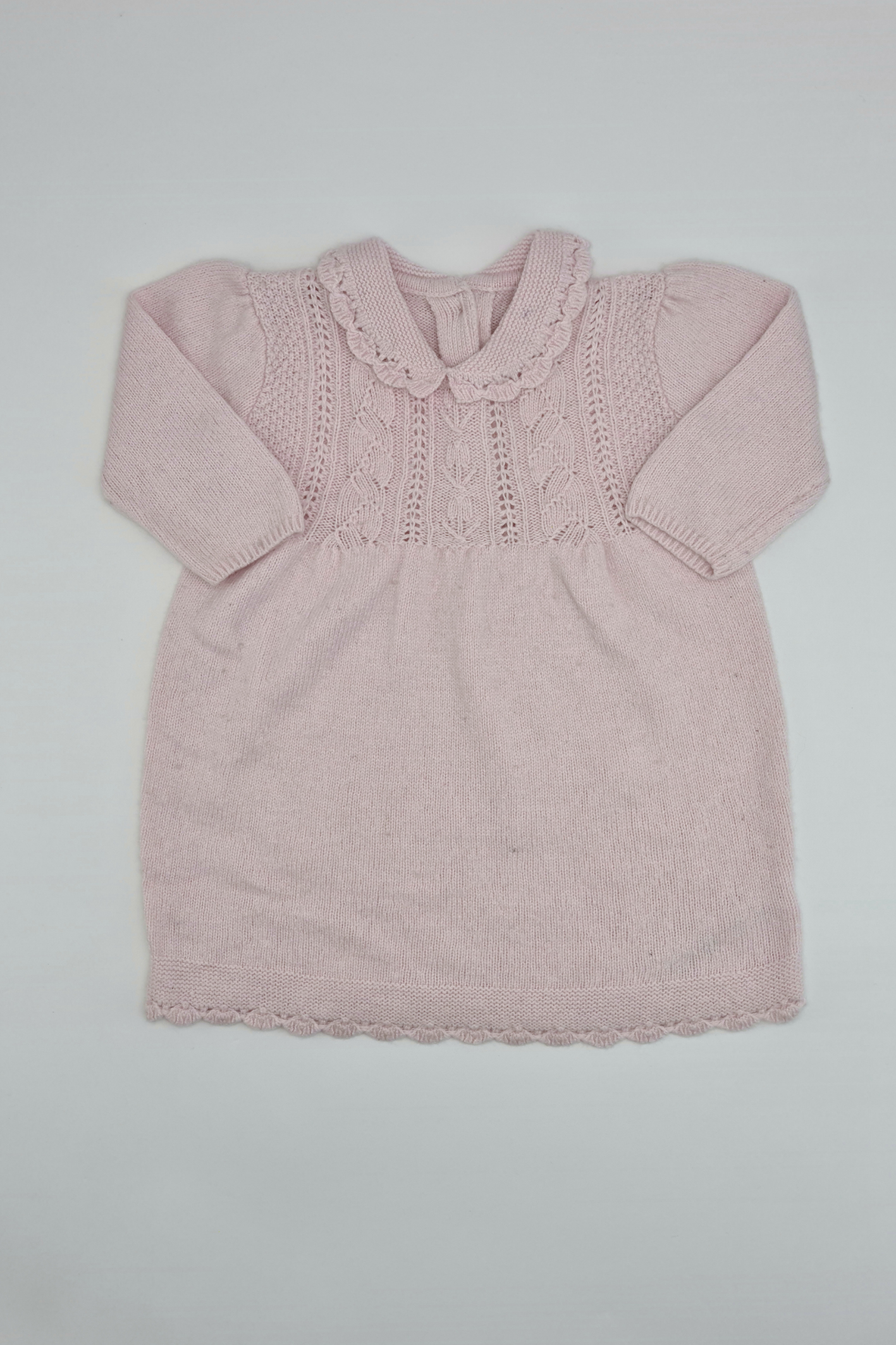3-6 mois - Robe en coton rose brodée