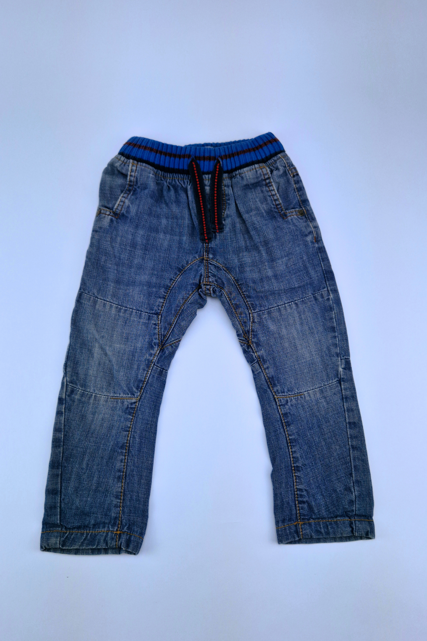 12-18m Next Mid Blue Lined Pull On Jeans