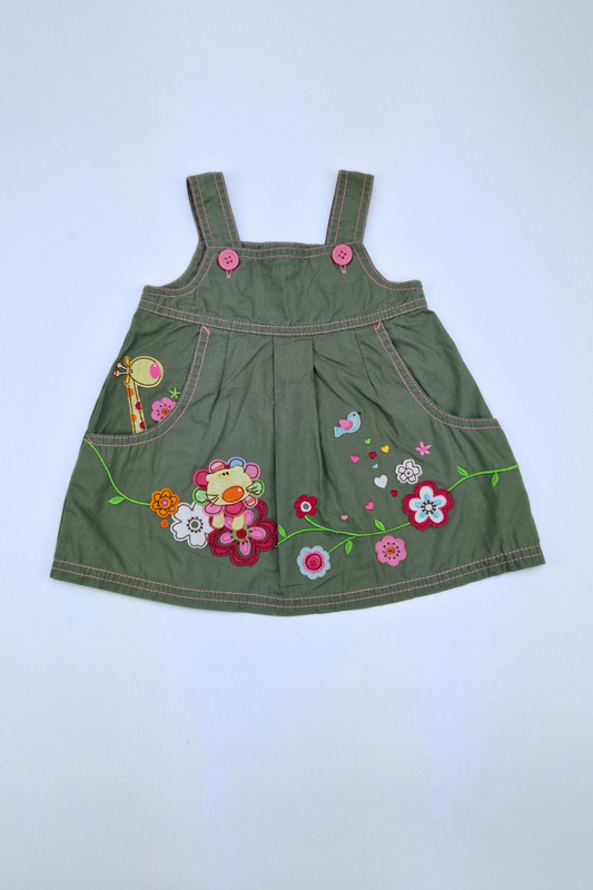 0-3m Floral Applique Jersey Dress 