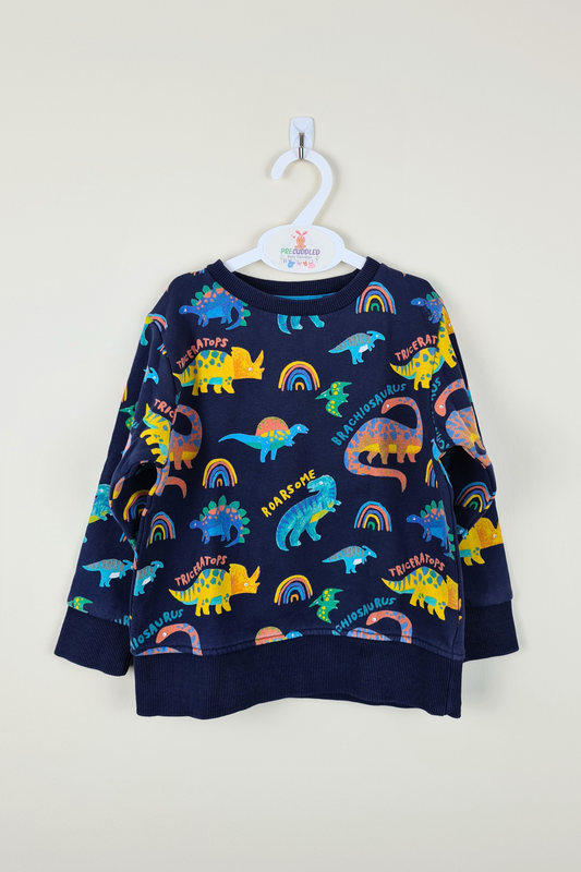 2-3y - Rainbow Dinosaur Theme Print Sweatshirt (Next)