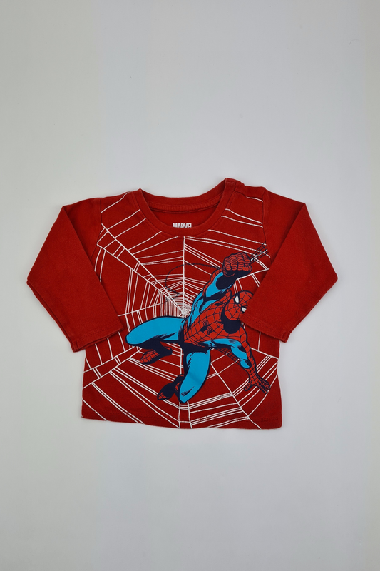 6-9m - Spider Man Pyjama Top
