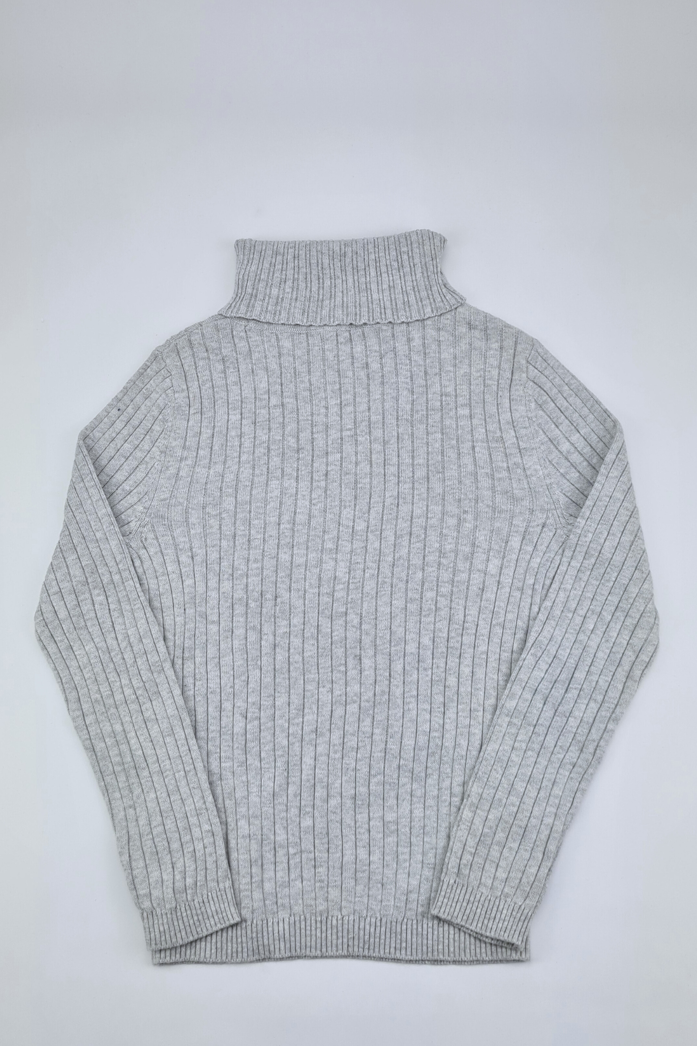 7-8y - Grey Roll Neck Cotton Pullover Jumper (George)