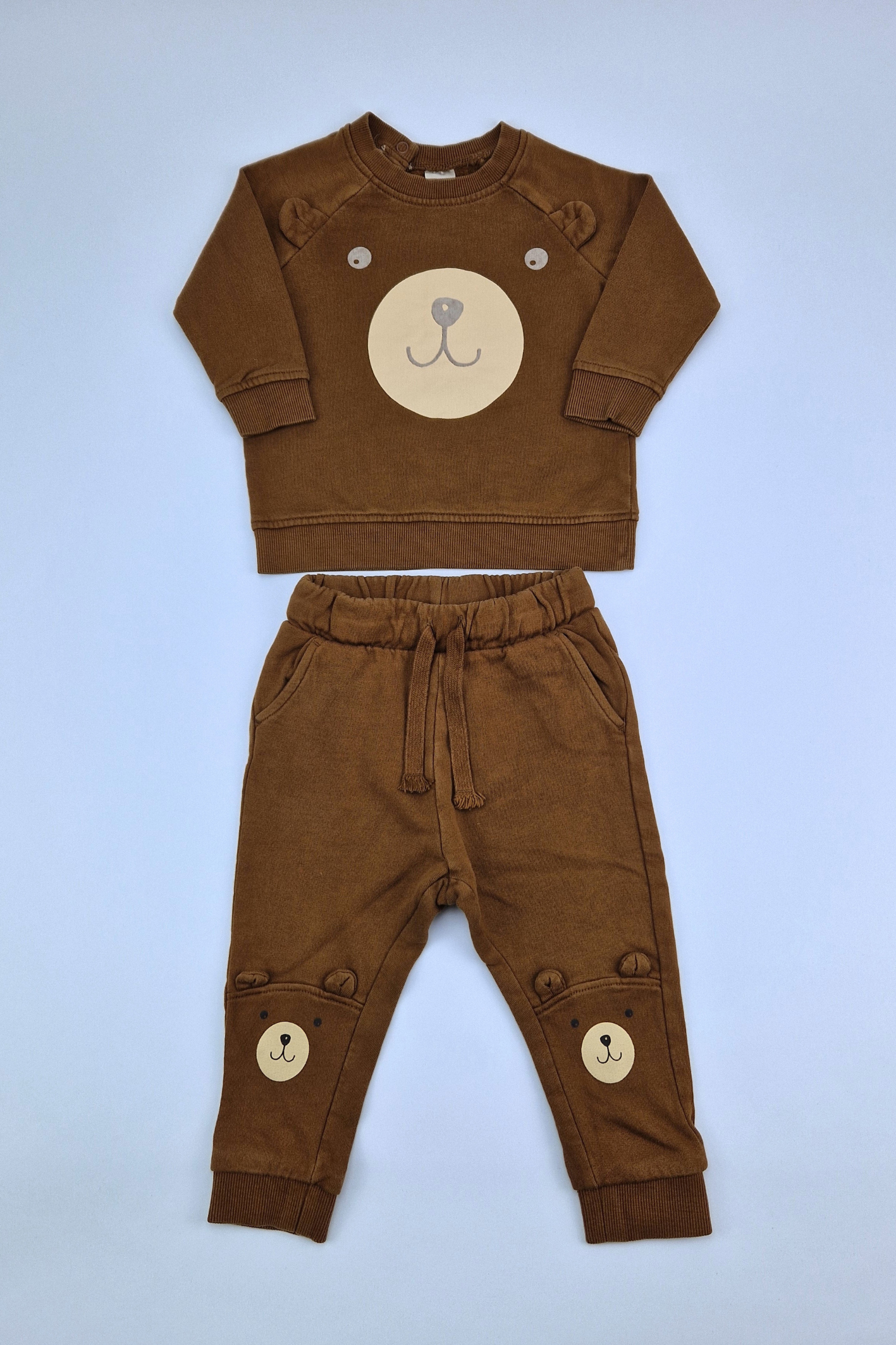 9-12m H&M Brown Jogger & Jumper 2 Piece Set