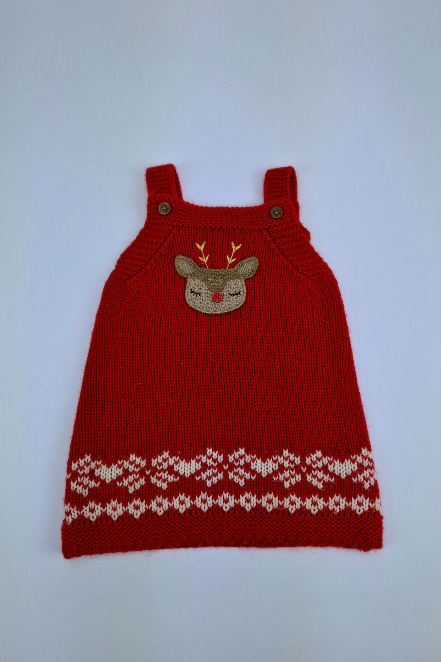 3-6m Chunky Knit Christmas Pinafore Dress (F&F)