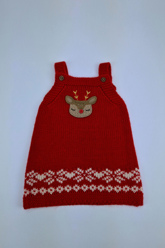 3-6m Chunky Knit Christmas Pinafore Dress (F&F)