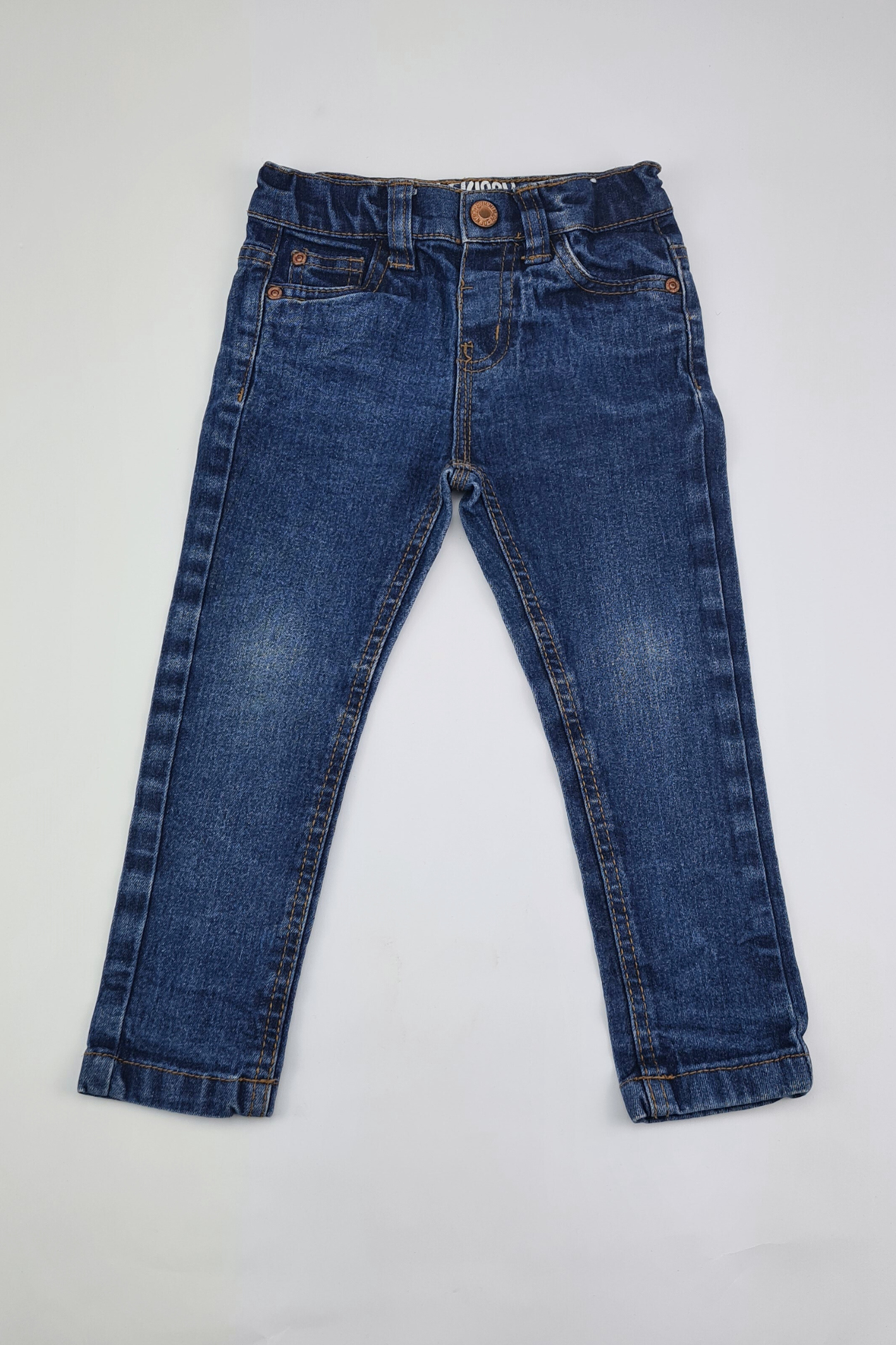 2-3y - Blue Denim Trousers With Waistband Extendable 