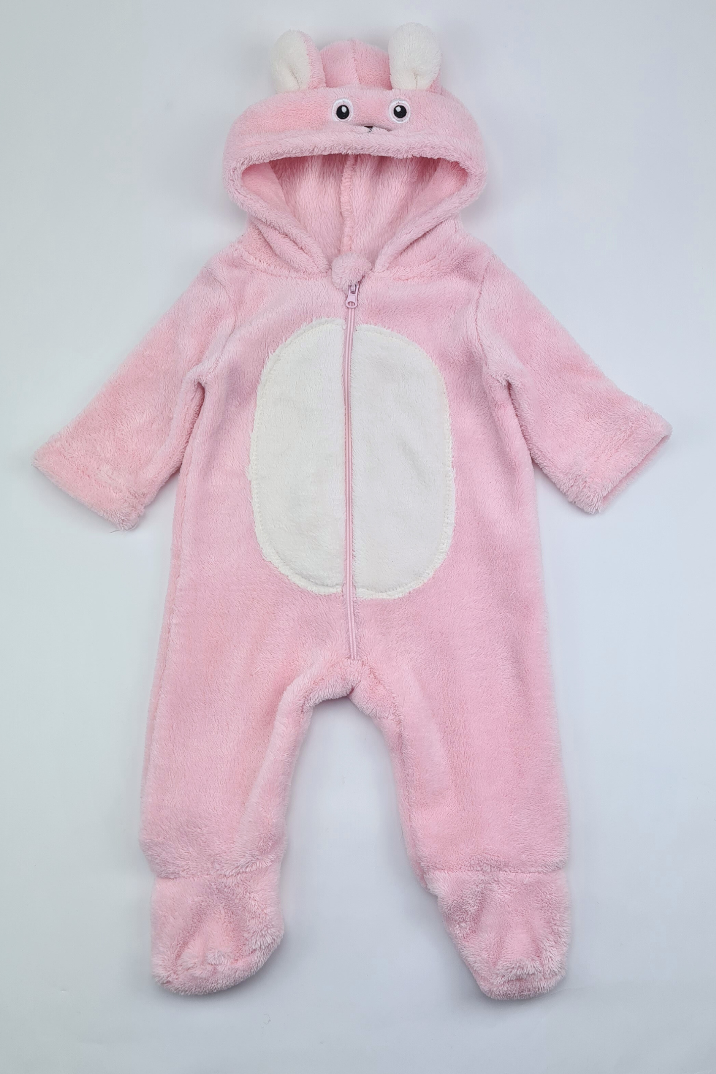 3-6m - Pink Fleece Playsuit