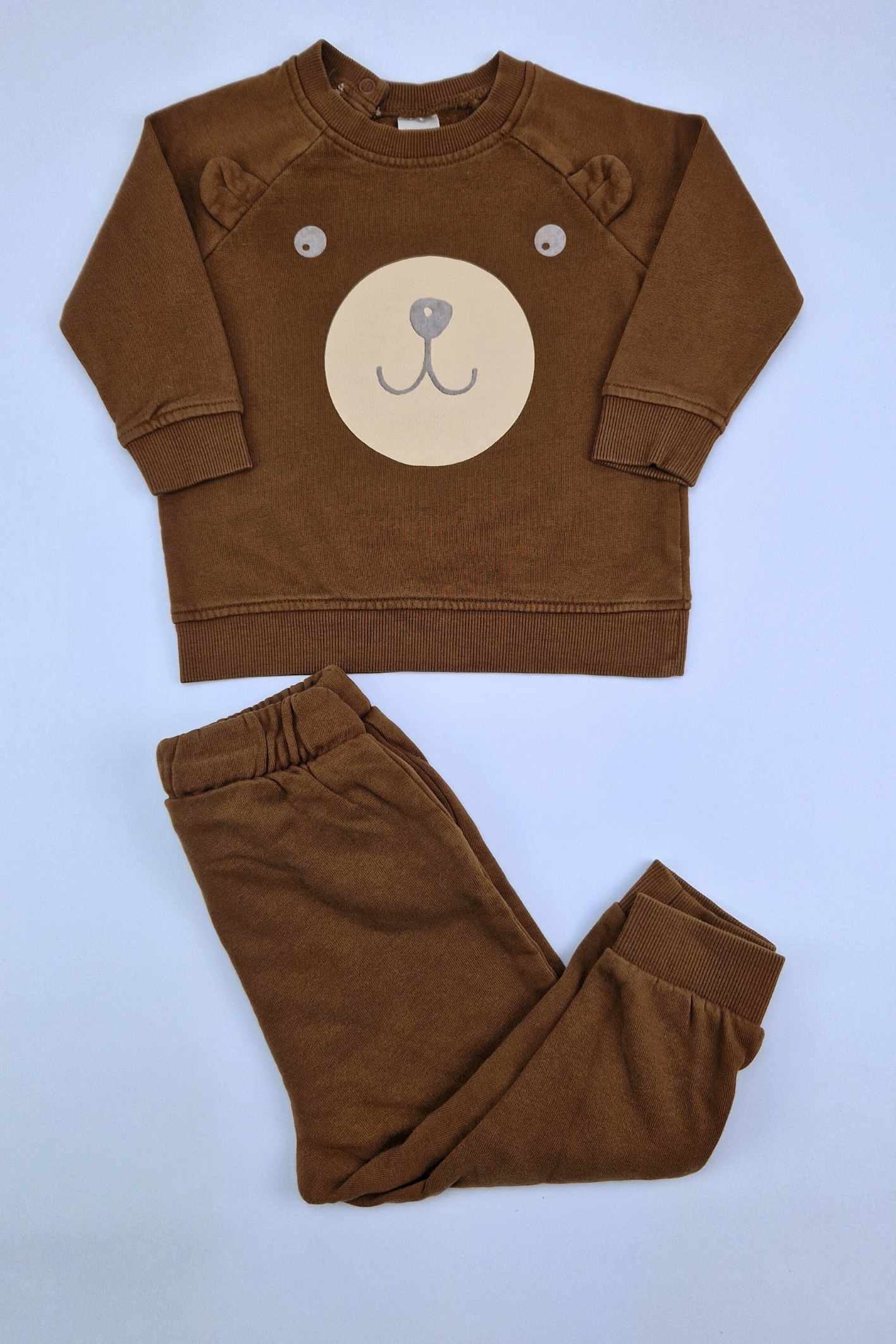 9-12m H&M Brown Jogger & Jumper 2 Piece Set