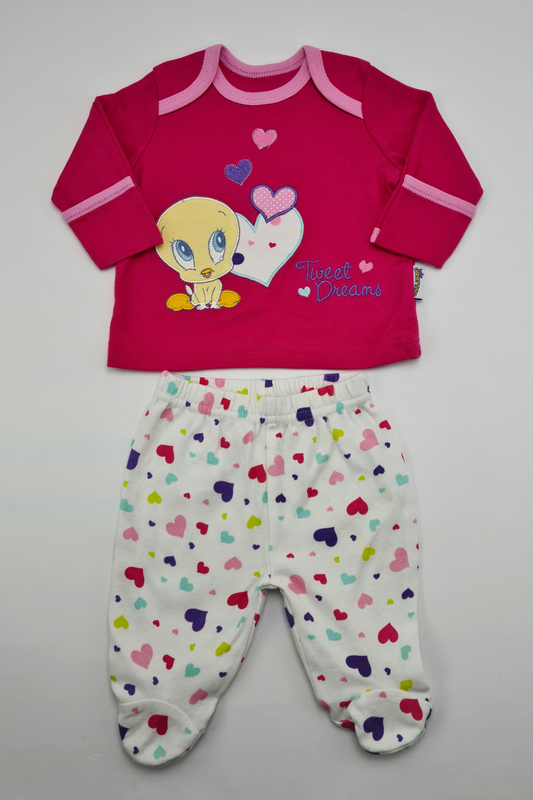First Size (9lbs) - Tweety Bird 'Tweet Dreams' Pyjama Set (George)