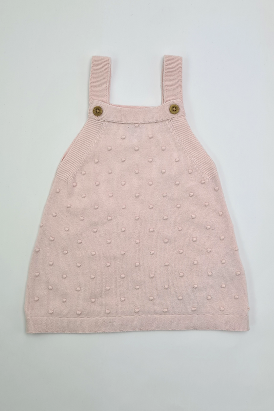 0-3m - 100% Cotton Light Pink Pinafore Dress (F&F)