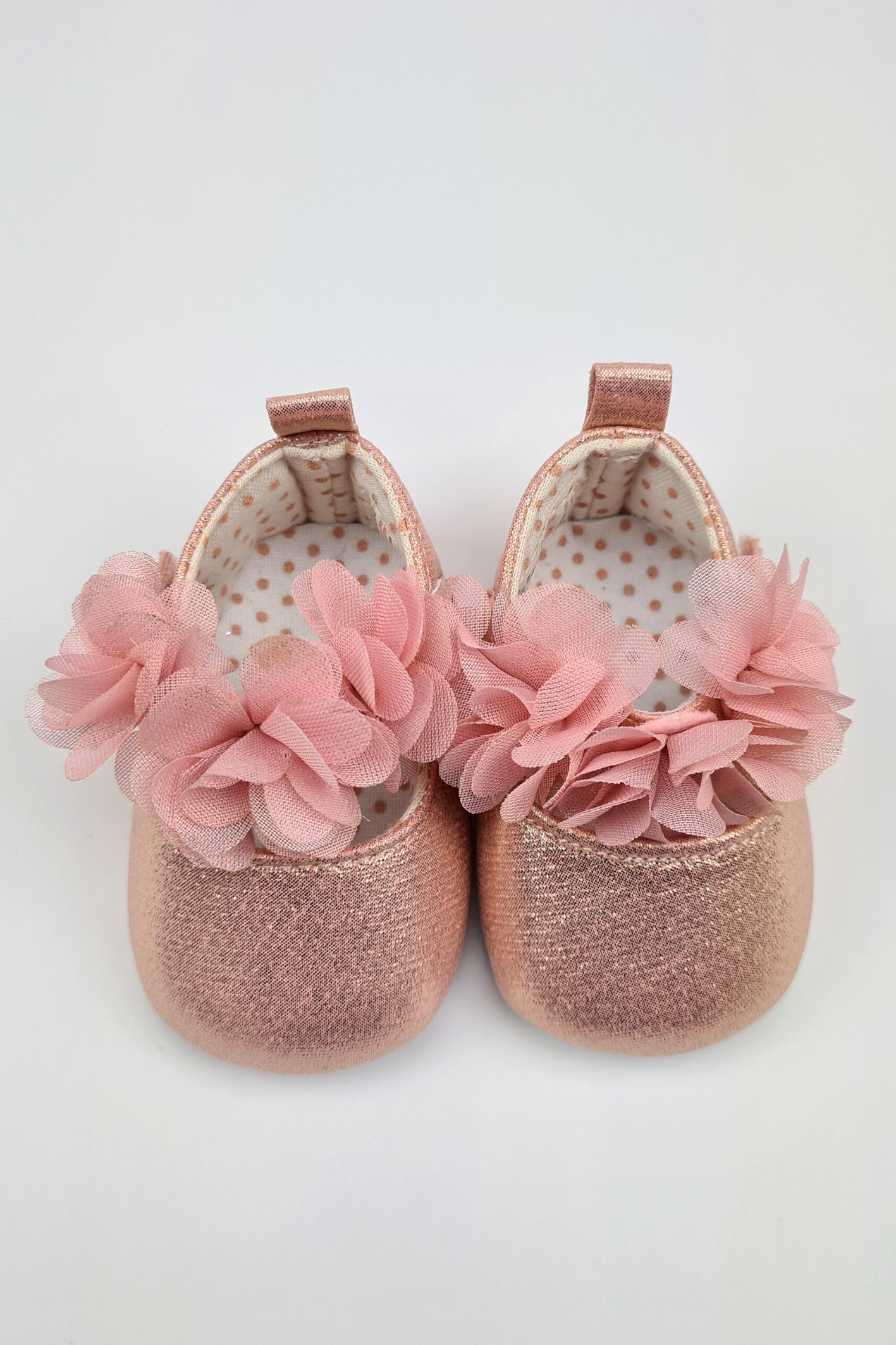 0-3m - Pink Glitter Soft Sole Ballet Shoes (Matalan)