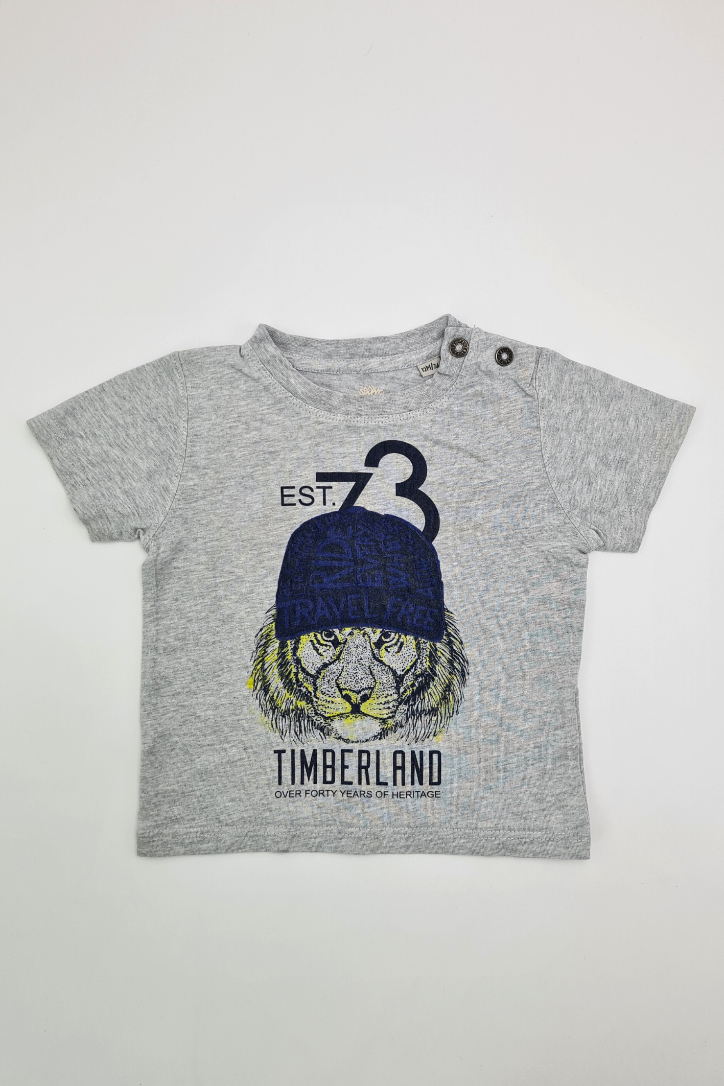 12-18m - 100% Cotton Grey Shortsleeve T-shirt

(Timberland