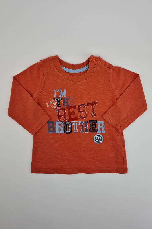 6–9 Monate – T-Shirt „I'm The Best Brother“.
