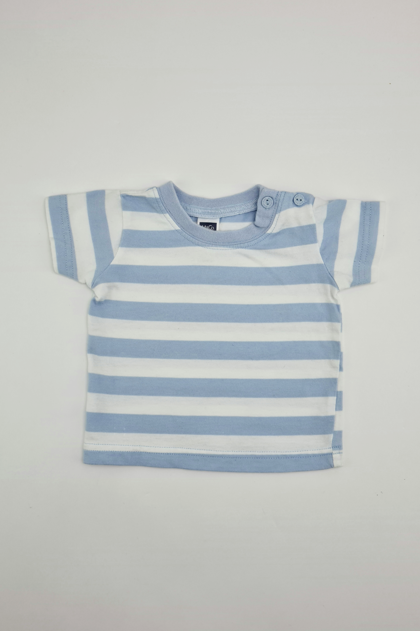 White & Blue Striped T-shirt - Precuddled.com