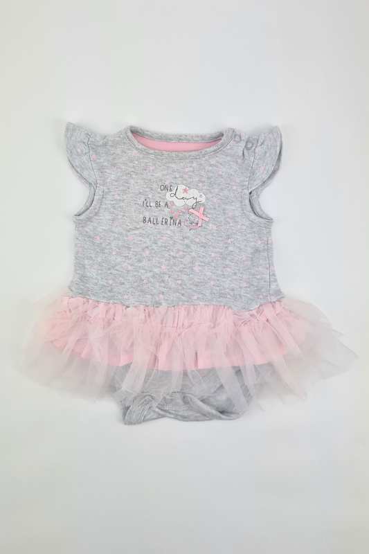 1m (10lbs) - 'One Day I'll Be A Ballerina' Tutu Bodysuit (Mothercare)