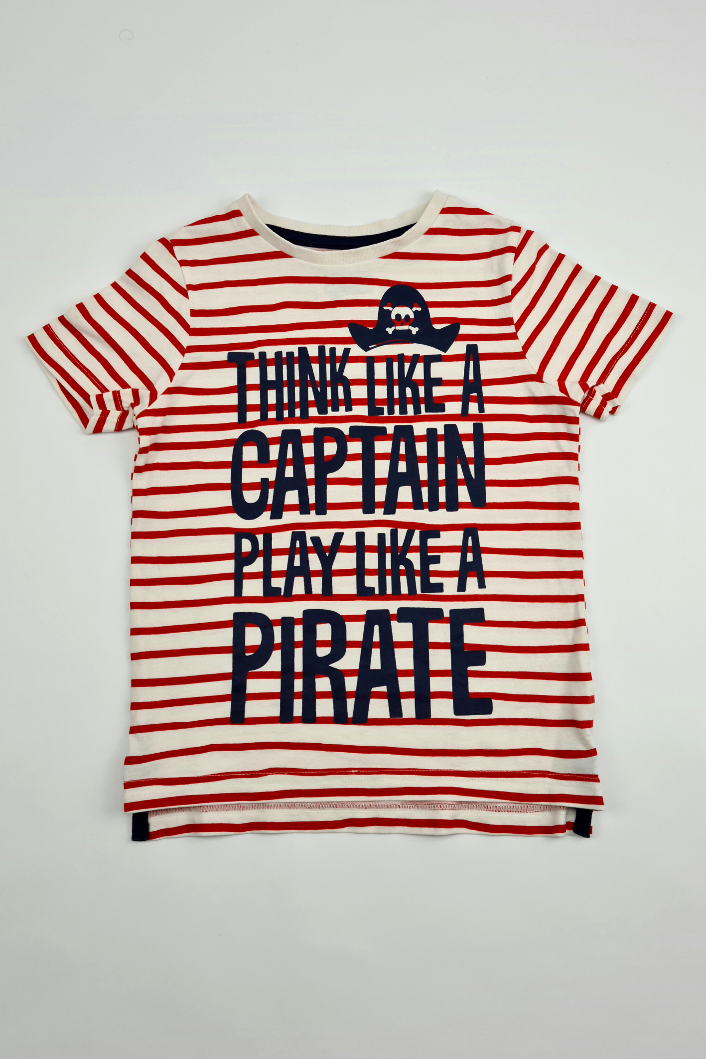 2-3 ans - T-shirt 100 % coton 'Pensez comme un capitaine, jouez comme un pirate' (Tu)
