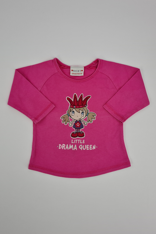 3–6 Monate – T-Shirt „Little Drama Queen“ (Weiter). 100% Baumwolle.